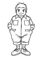 A coloring page of digimon