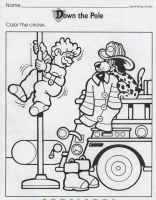 A coloring page of firefighters