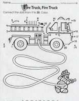 A coloring page of firefighters