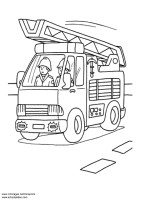 A coloring page of firefighters
