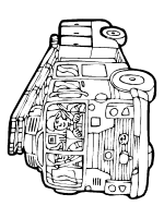 A coloring page of firefighters