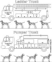 A coloring page of firefighters
