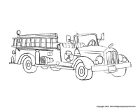 A coloring page of firefighters