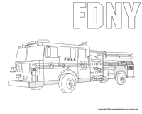 A coloring page of firefighters