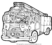 A coloring page of firefighters