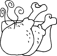 A coloring page of food