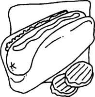 A coloring page of food