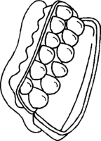 A coloring page of food