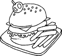 A coloring page of food
