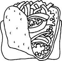 A coloring page of food