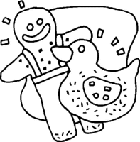 A coloring page of food