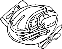A coloring page of food