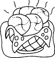 A coloring page of food
