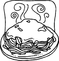 A coloring page of food