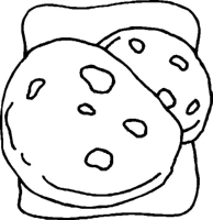 A coloring page of food
