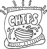 A coloring page of food
