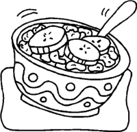 A coloring page of food