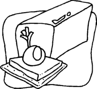 A coloring page of food