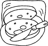 A coloring page of food