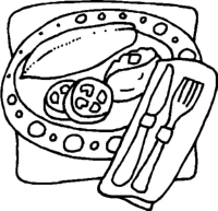 A coloring page of food