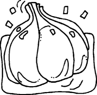 A coloring page of food