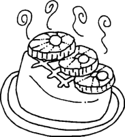 A coloring page of food