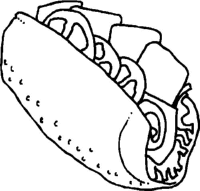 A coloring page of food