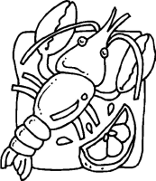 A coloring page of food