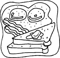 A coloring page of food