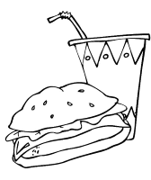 A coloring page of food