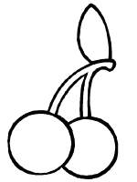 A coloring page of fruit