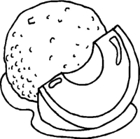A coloring page of fruit