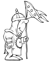A coloring page of knight