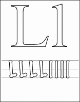 A coloring page of letter