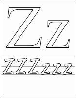 A coloring page of letter