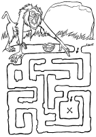 A coloring page of maze