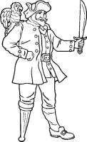 A coloring page of pirate