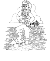 A coloring page of pirate
