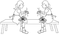 A coloring page of school