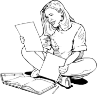 A coloring page of school
