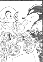 A coloring page of sonic