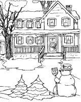 A coloring page of winter