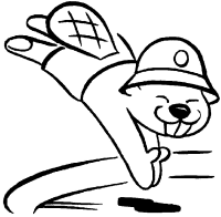 A coloring page of beavers