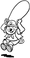 A coloring page of beavers