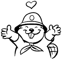 A coloring page of beavers