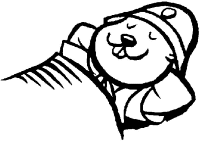 A coloring page of beavers