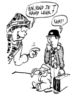 A coloring page of camping