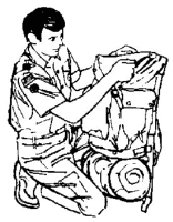 A coloring page of camping