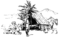 A coloring page of camping