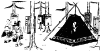 A coloring page of camping